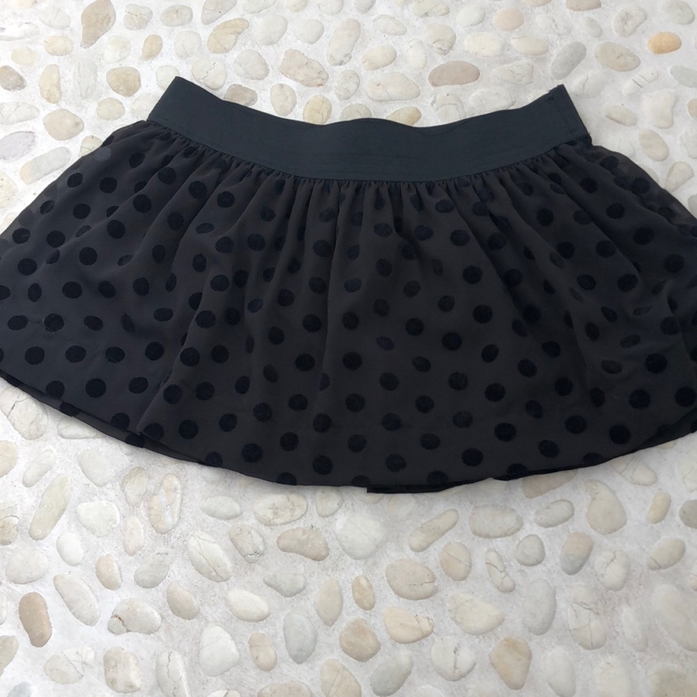 Black polka dot double layer mini